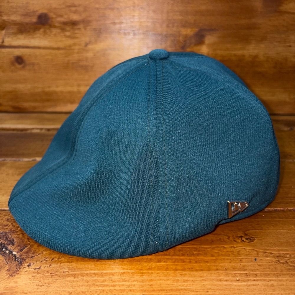 New Era NFL Green Bay Packers Hat Mens Small Green Black Label Flat Cap Hat Ivy